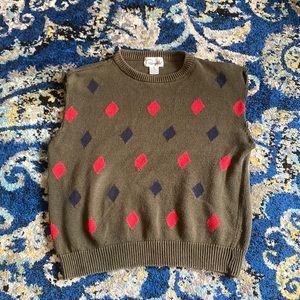 Pappagallo green sweater with cut sleeves